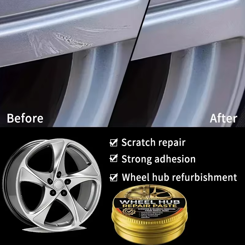 Car Universal wheel repair kit - alloy wheel scratch repair tools, scratch wax, scratch remover and oxidation paste
