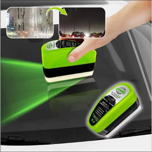 Car Glass Oil Film Remover, Car Glass Sponge Cleaning Brush, Front Windshield and Interior Windshield Oil Film Cleaner