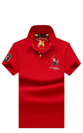 My Store Fashion Polo T Shirt Man Cotton Big Size Polo Shirt Men Casual Embroidery Lapel Button Shirt Short Sleeve High Quality Male Red